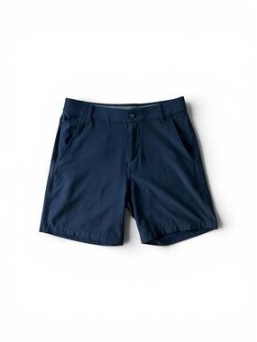 Puma Men's Dark Navy Flat-Front Casual Shorts